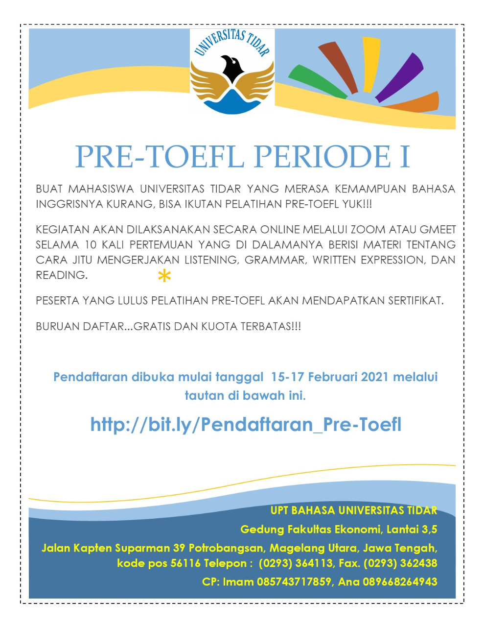 Leaflet Pre-Toefl Periode 1